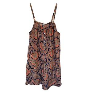 Wet Seal Vanilla Star Romper Sz S Shorts Paisley Spaghetti Strap Spring Orange